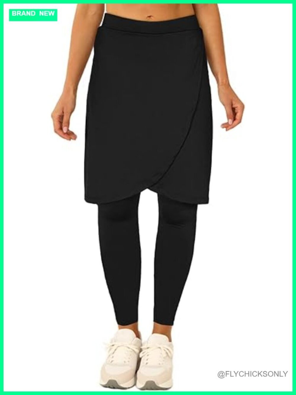 Women's Knee Length Athletic Skort with Leggings and Pockets